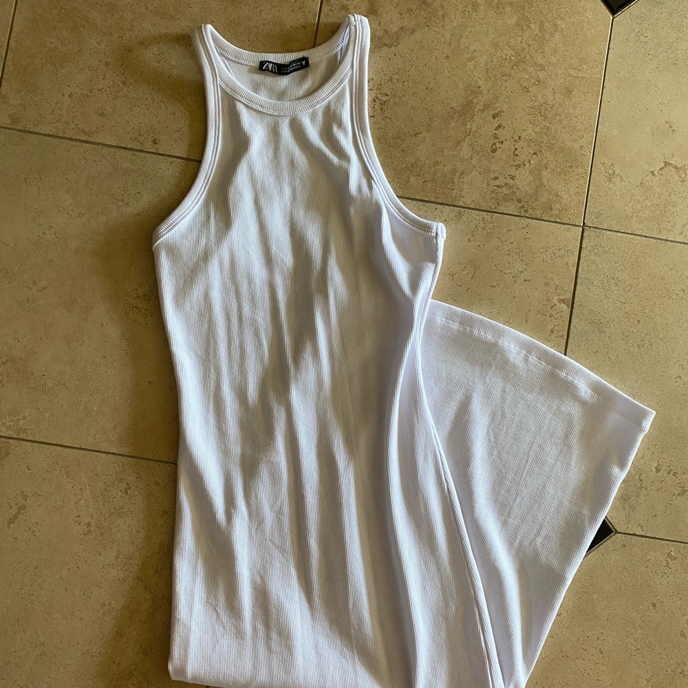 Zara Midi Knit Ribbed Dress